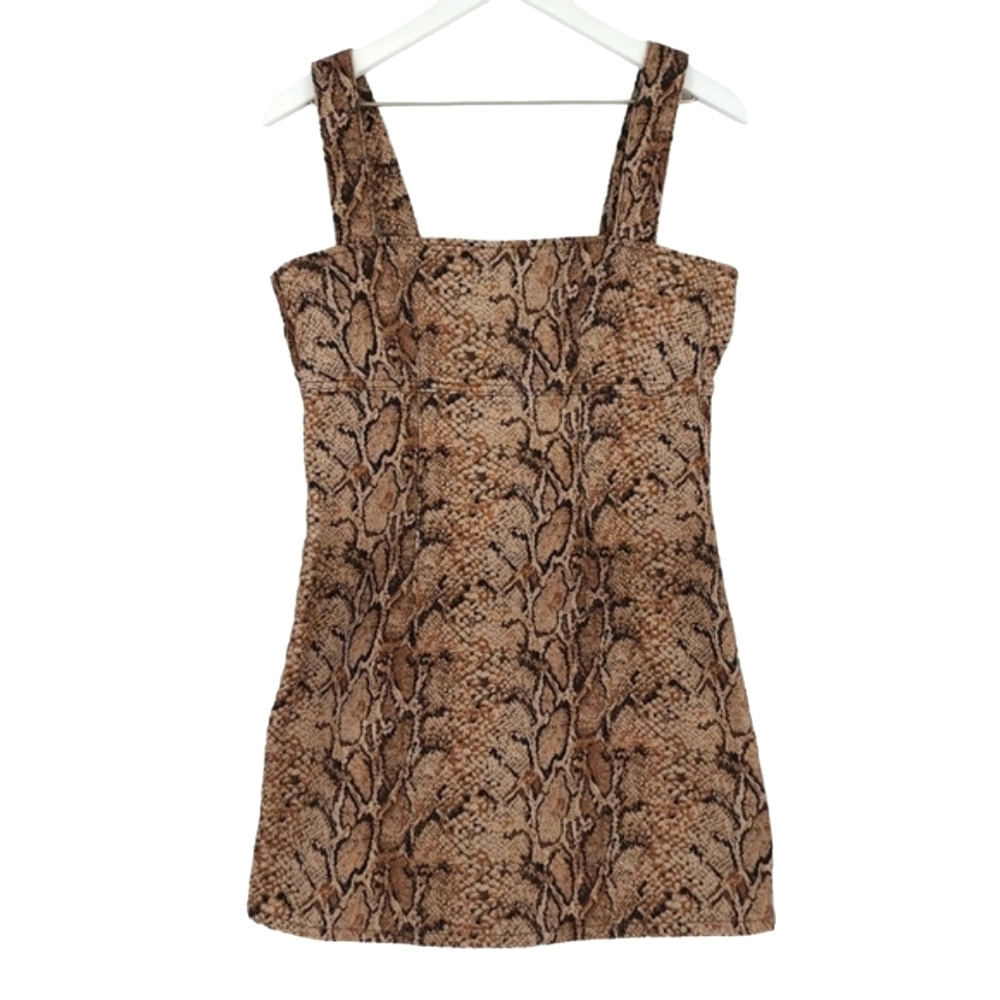 Reformation Brown Snake Print Mini Dress